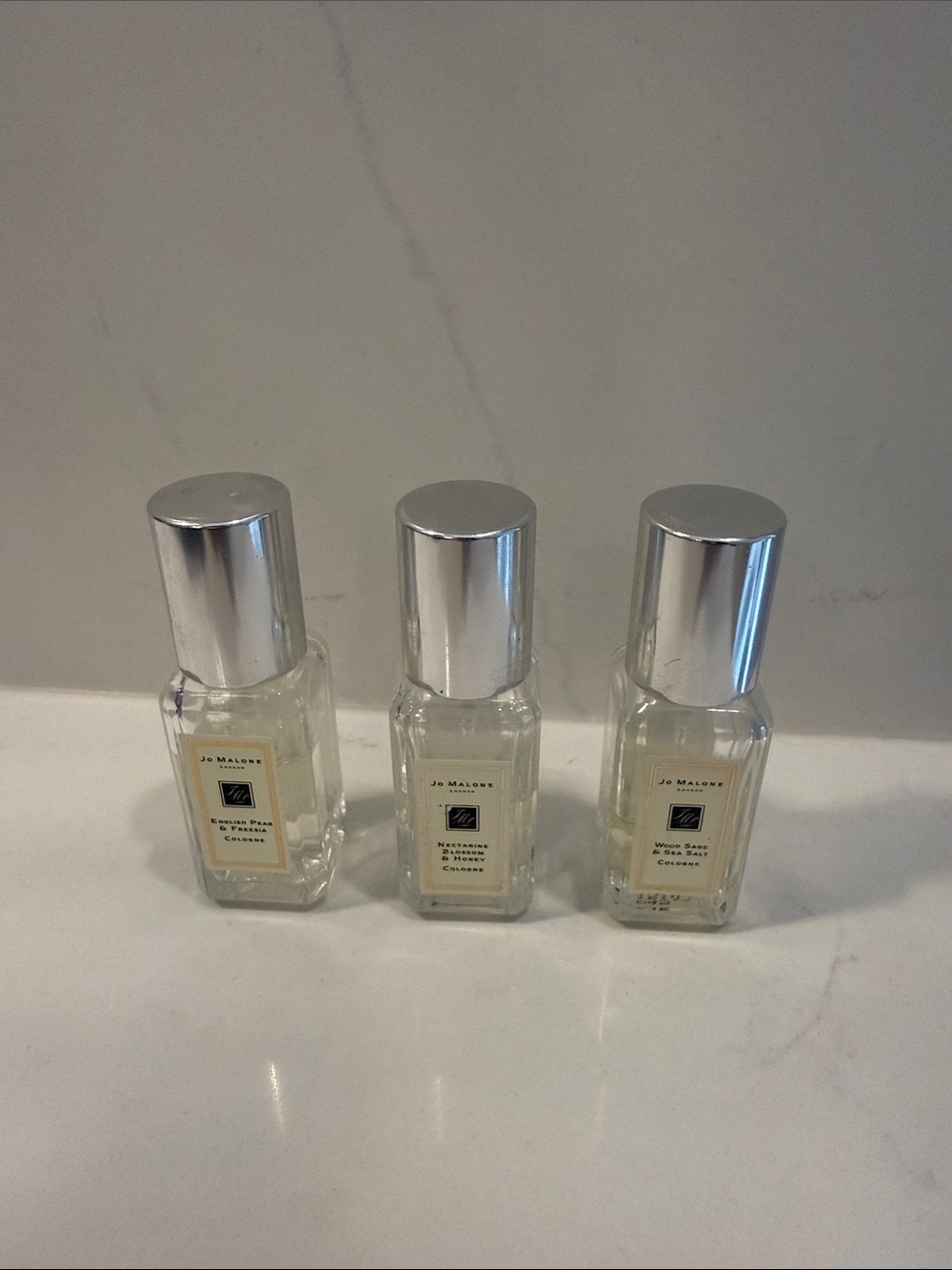Jo Malone Clear Travel Fragrance Sprays with Silver Caps - Set of 3